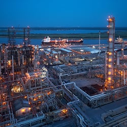 Refinery at nighttime