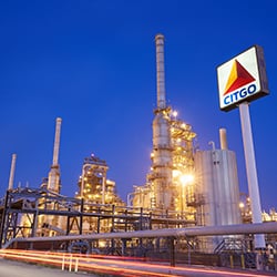 CITGO sign in front of refinery