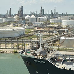 Ship in front of CITGO refinery
