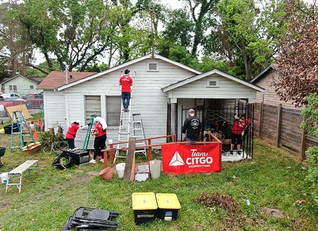 CITGO Cares Volunteers repairing a home.