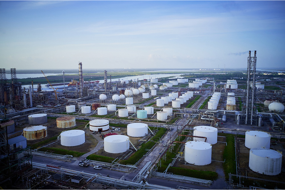 Storage tanks at the Lake Charles Refinery