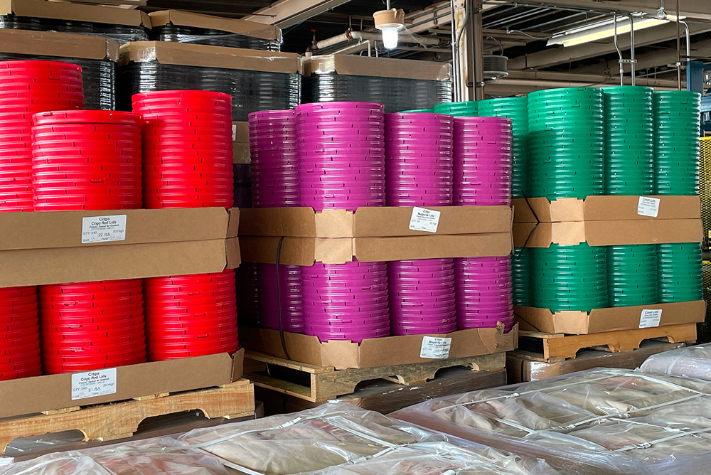 Packaged lubricants ready for distribution