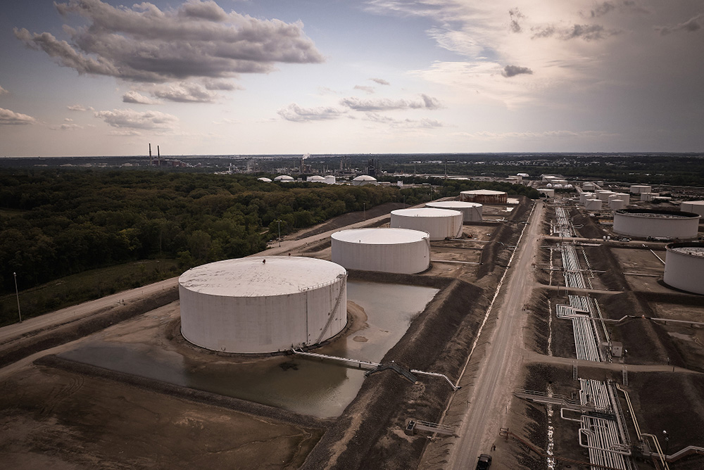 Aerial view of a CITGO terminal