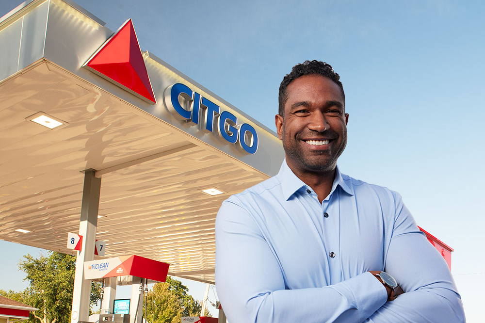 Man in front of CITGO station