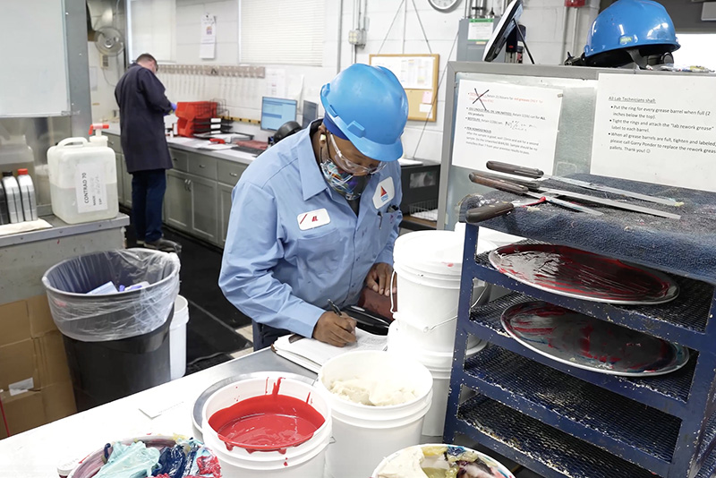 Worker in lab