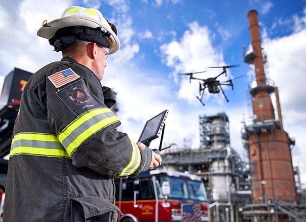 Fireman with Drone
