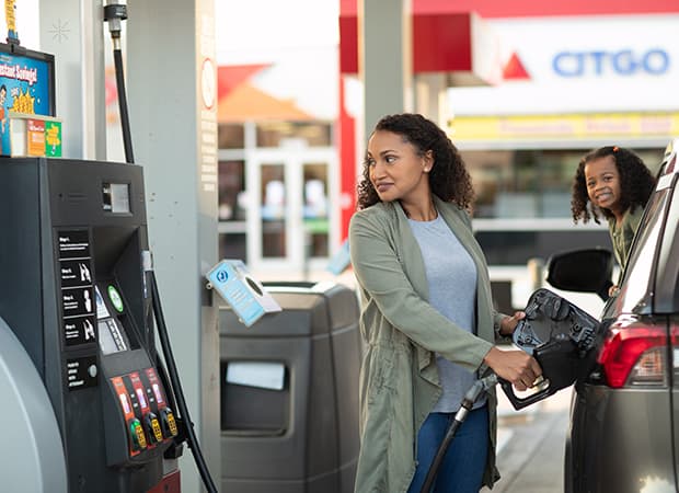 Fueling at the pump.